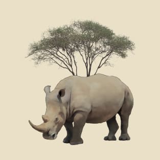 Rhino with tree in Africa - Wildlife T-Shirt