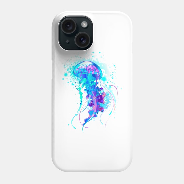 Big Blue Jellyfish Phone Case by Blackmoon9