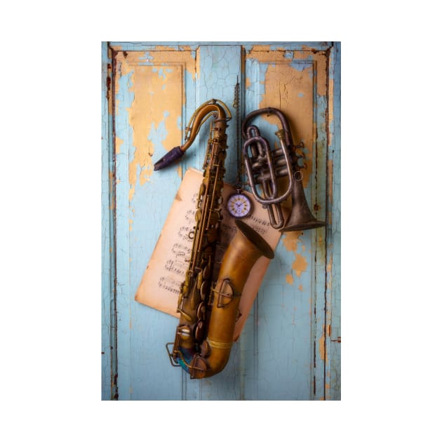 Rustic Saxophone And Pocket Watch by photogarry