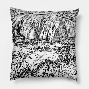 ULURU -  AYERS ROCK  ink painting.2 Pillow