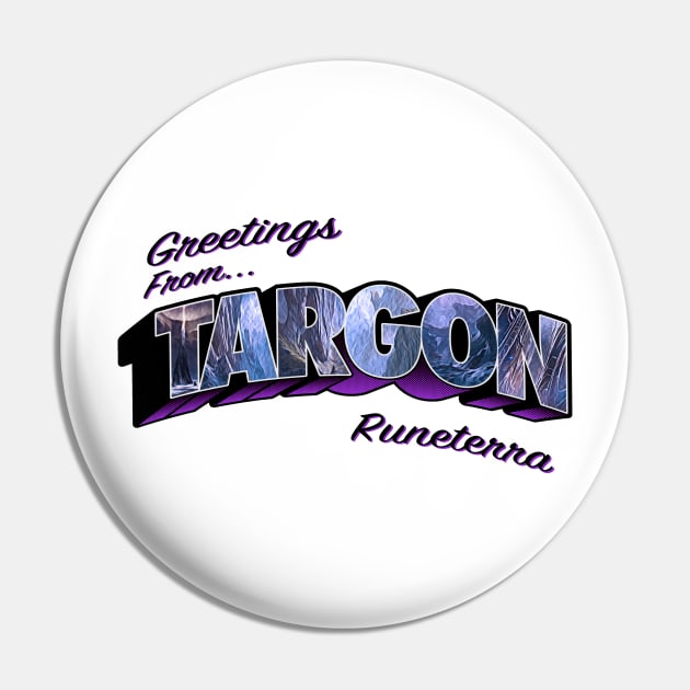 Greetings from Targon vintage Pin by Scrapyardigan