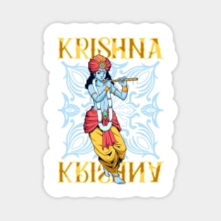 Hindu god - the blue flute player Krishna Magnet