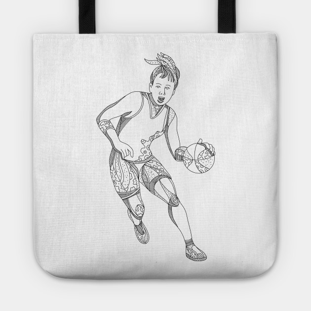 Female Basketball Player Doodle Art Female Basketball Player
