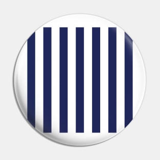 Navy Blue and White Stripes, Vertical Awning Stripes Pin