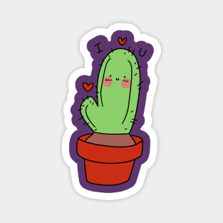 I Heart U Cactus Magnet