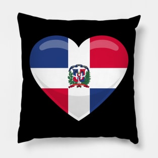 Dominican Republic Flag Heart Pillow