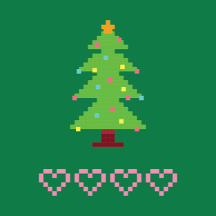 Christmas Tree Pixel Art T-Shirt