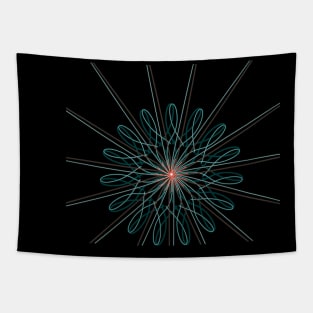 Geometric mandala lineart dark Tapestry