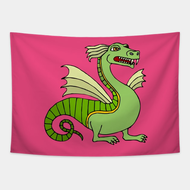 Green Chinese Dragon Tapestry by PatrioTEEism