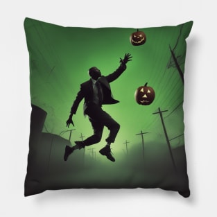 Michael Jordan Jumps catch halloween pumpkins Pillow