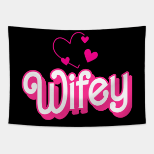 Funny Wifey Newlyweds Wife Gifts Womens Funny Wife Tapestry