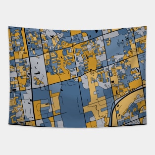 Vaughan Map Pattern in Blue & Gold Tapestry