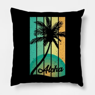 Aloha Tropical summer Retro Design Pillow