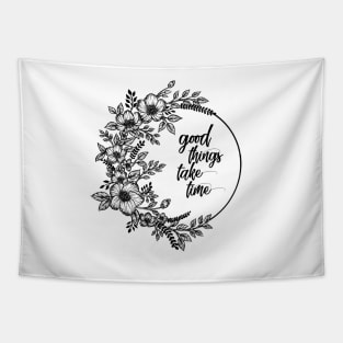 Bunch of flowers with quote Tapestry