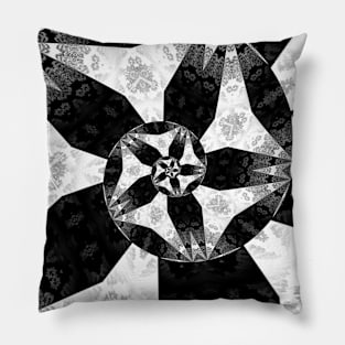 Black & White Spiral Graphic Print Pillow