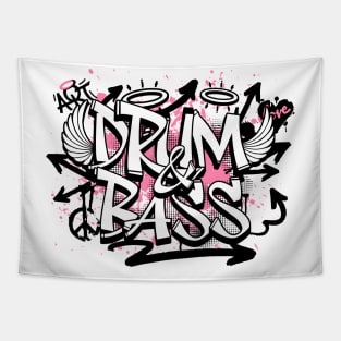 DRUM & BASS - Grafitti Steez (pink/black) Tapestry