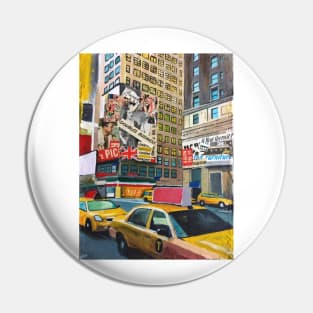 New York, Taxis and Billboards Pin