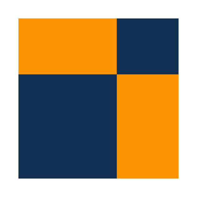 Two Colored Off Centered Square Pattern - Blue and Orange - Abstract and Minimal Throw by AbstractIdeas