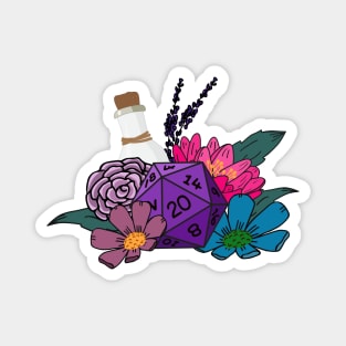 DND dice and flowers Magnet