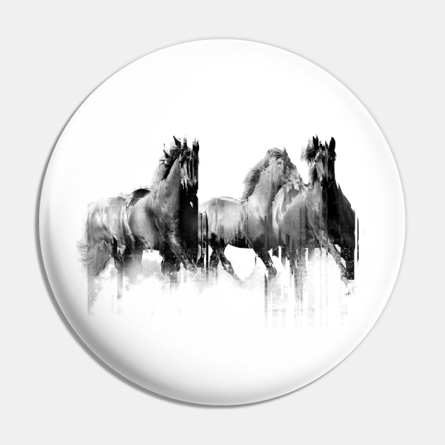 Horses Artistic black and white Wall Tapestries Painting Decorative - for horse lovers Pin by raidman84