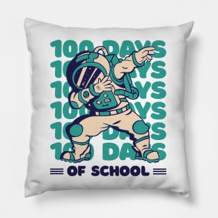 100 days of school typography featuring Astronauts dabbing #2 Pillow