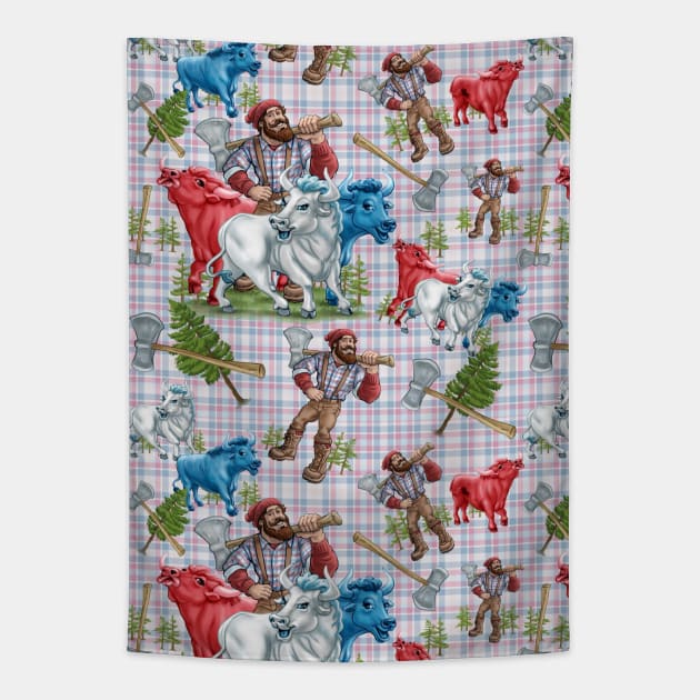 Paul Bunyan Babes Tapestry by Mudge