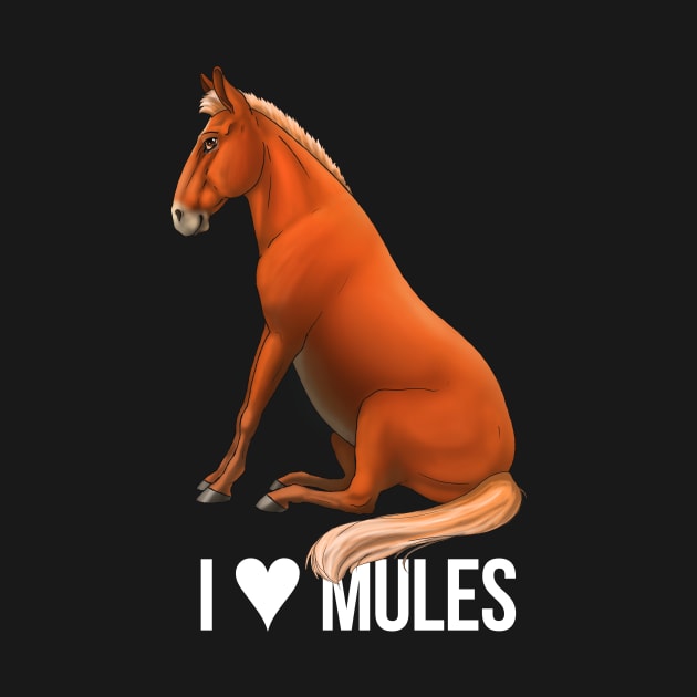 Mule - I Heart Mules White by FalconArt