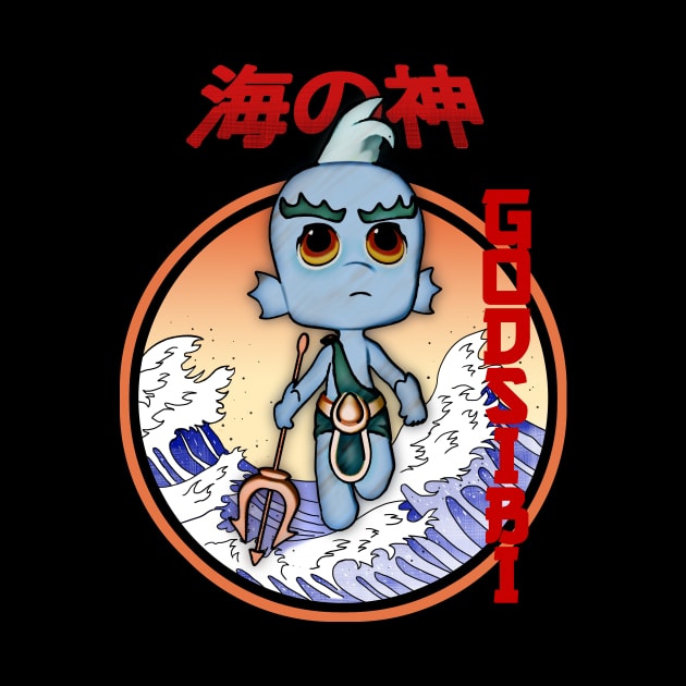 Chibi Japanese Style Poseidon by Godsibi