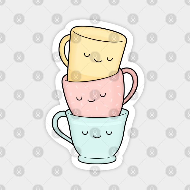 Teacups Magnet by kimvervuurt