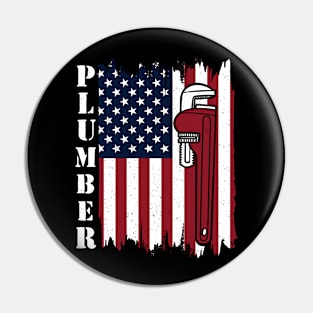 Patriotic Plumber USA Pin