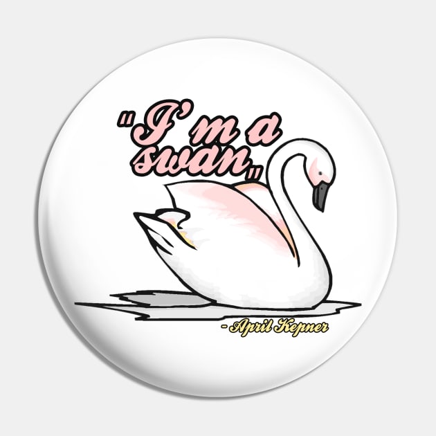 April Kepner Swan Pin by cristinaandmer