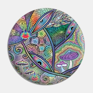 Colorful Trippy Doodle Pin