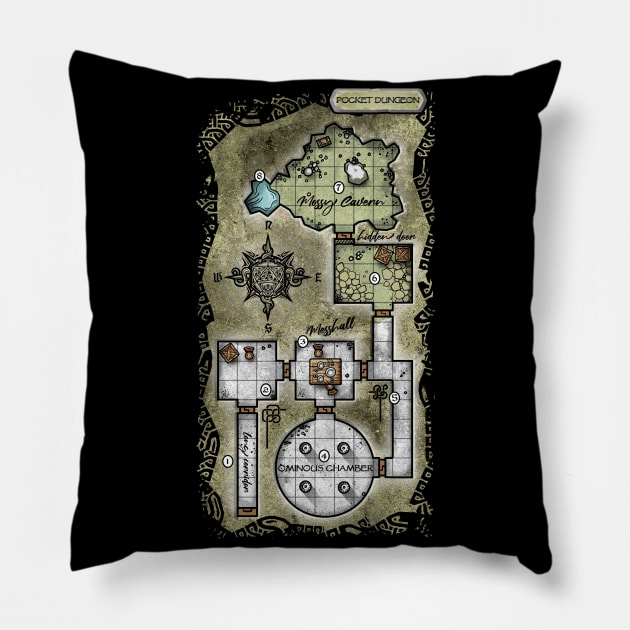 Pocket Dungeon Map Pillow by artlahdesigns