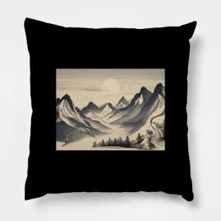Mountain Trees Camp Vintage Since Established River Pillow