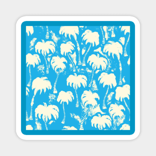 Blue Aloha Palm Trees Magnet