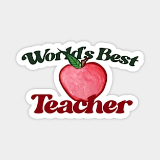 World's Best Teacher Red Delicious Apple Magnet