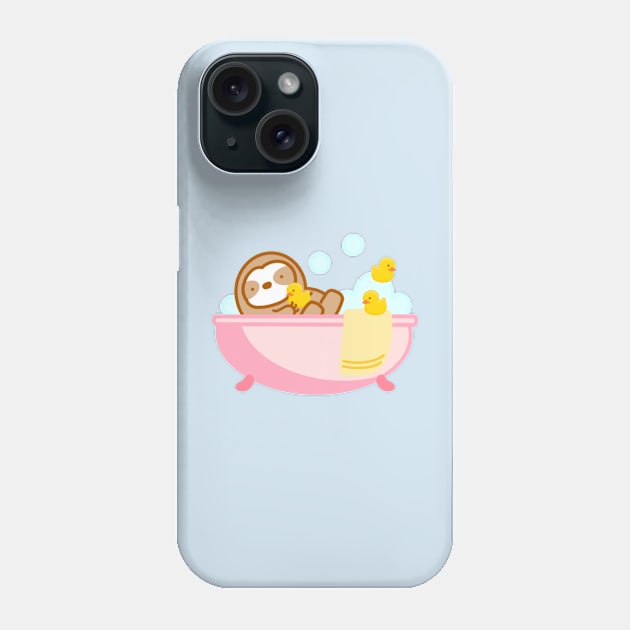 Cute Bubble Bath Sloth Phone Case by theslothinme