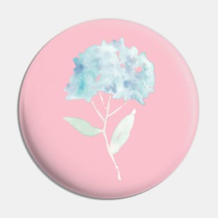 Loose Watercolor Hydrangea Painting Pin