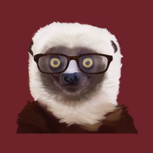 Quirky Sifaka Lemur With Glasses T-Shirt