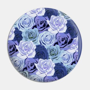 Blue Rose Flowers Pattern Pin