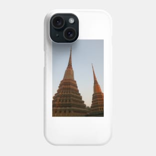 Two stupa against clear sky at Wat Pho Buddha temple. 1 Phone Case