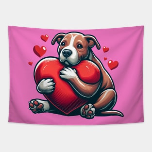 Pitbull Puppy Love Tapestry