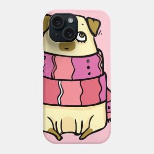 I love Pugs in scarf Phone Case