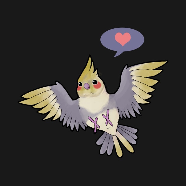 Pied Cockatiel Love by Psitta