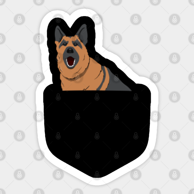 Funny Dog In Pocket German Shepherd Gift German Shepherd In Pocket Sticker Teepublic Au