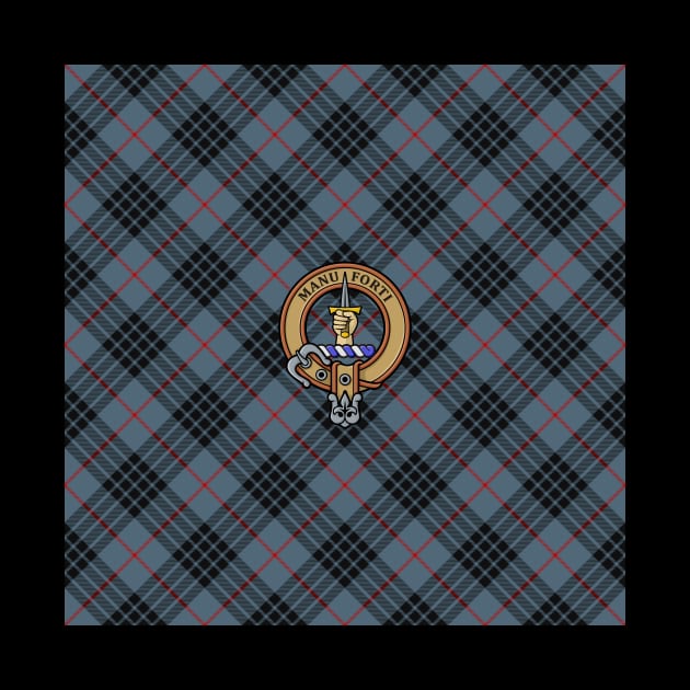 Clan Mackay Crest over Blue Tartan by sifis