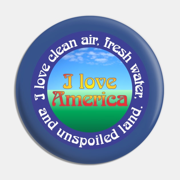 I love America Pin by Norwood Designs