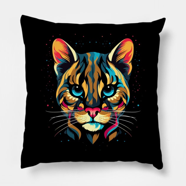 Ocelot Smiling Pillow by JH Mart