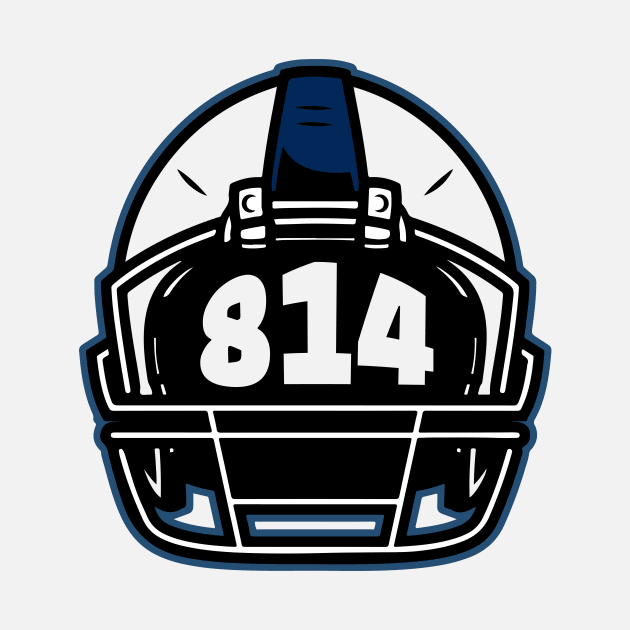 Retro Football Helmet 814 Area Code State College Pennsylvania Football by SLAG_Creative