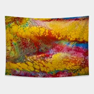 multicolored marble abstract design Tapestry